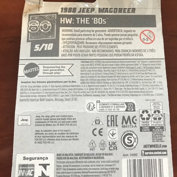 1988 	JEEP WAGONEER  HW: The 80s   HKG86-M7C5 Hot Wheels Diecast Car - Picture 2 of 2